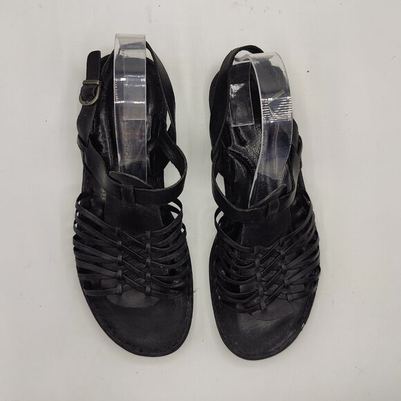 BORN womens 8.5M Santiam Huarache Black Strappy Leather Sandal - Picture 2 of 11